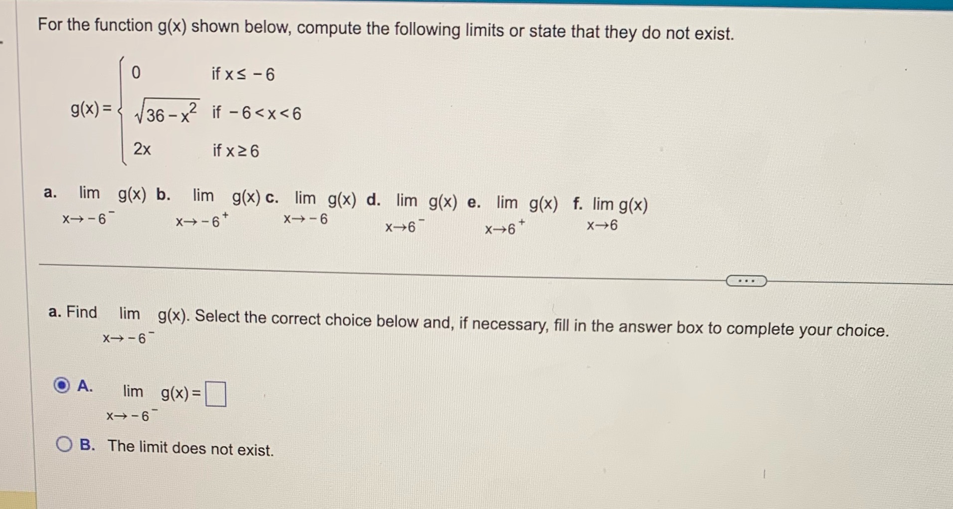  a,b,c,d,e,f please and thank you For the function g(x) shown below,