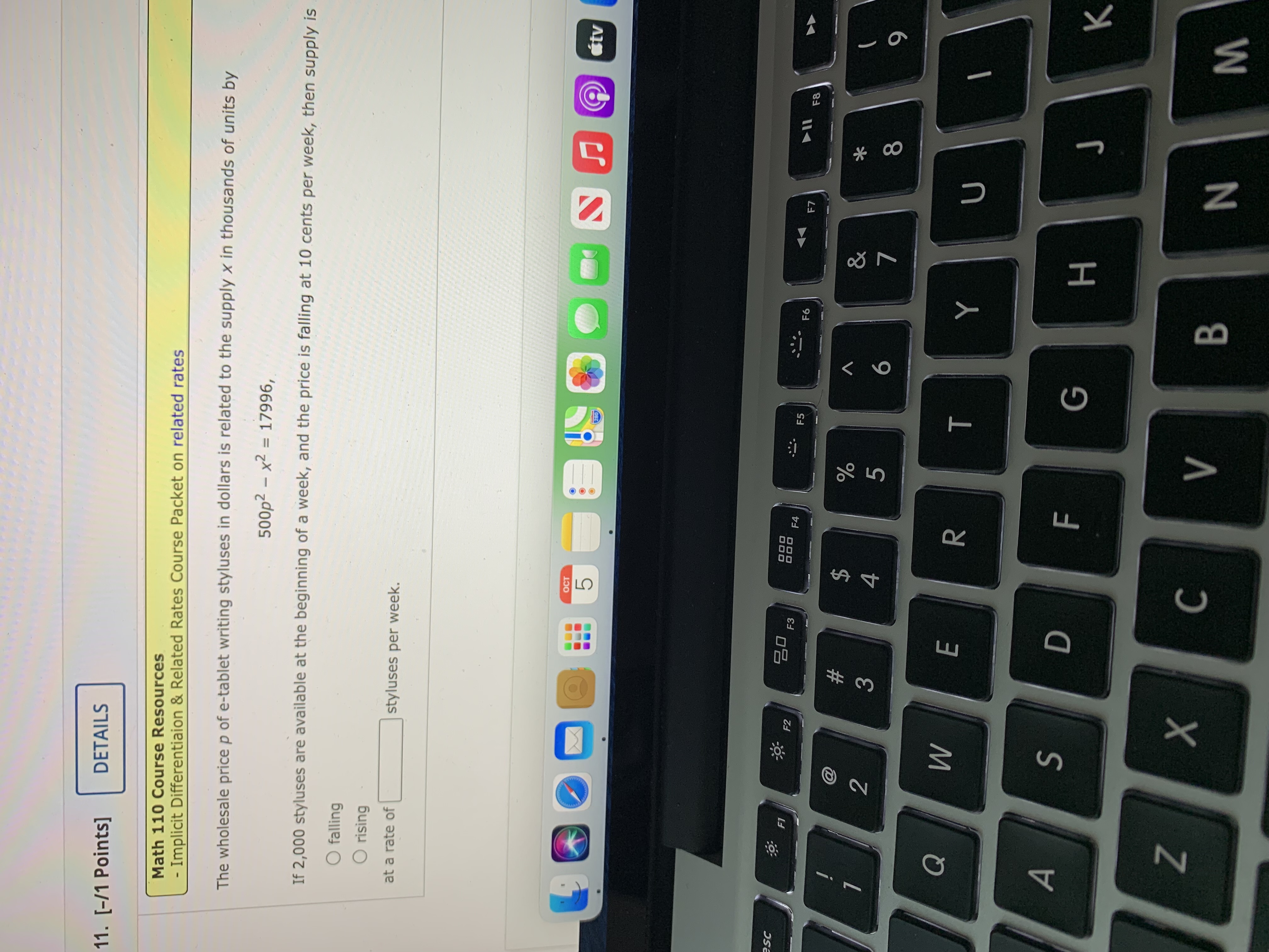 to compute the rate of change of demand with respect to price,