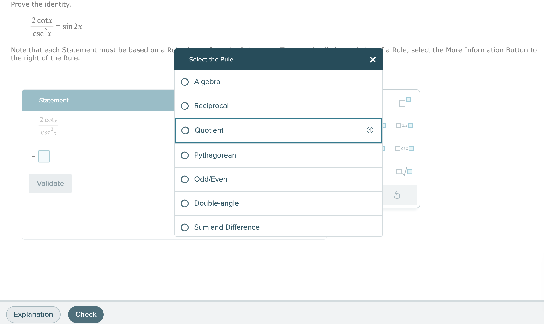 that each Statement must be based on a Rule chosen from the