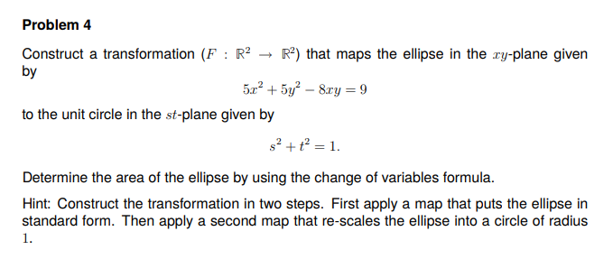 maps the ellipse in the ry-plane given by 512 + 5y' -