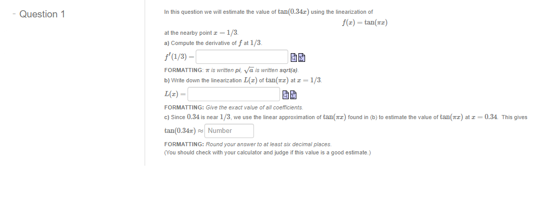  Question 1 In this question we will estimate the value of