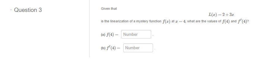 point : = 1/3. a) Compute the derivative of f at 1/3.