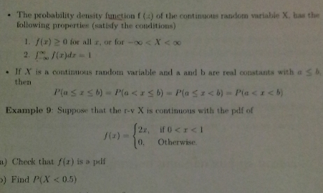 variable X, has the following properties (satisfy the conditions) 1. f(x) 2