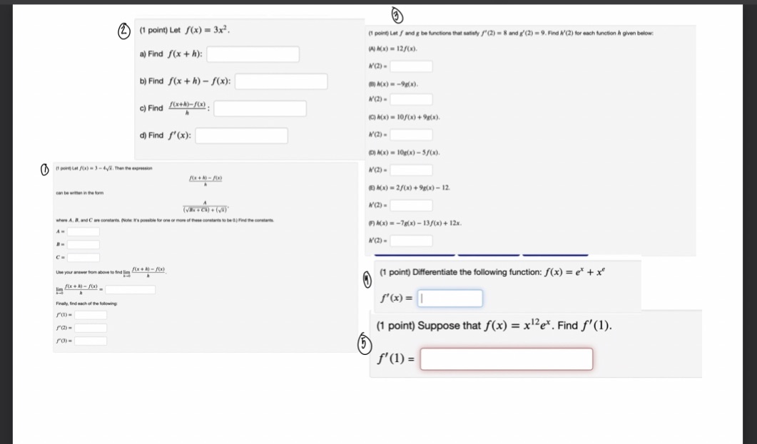 Show to do each problem 2 (1 point) Let S(x) =