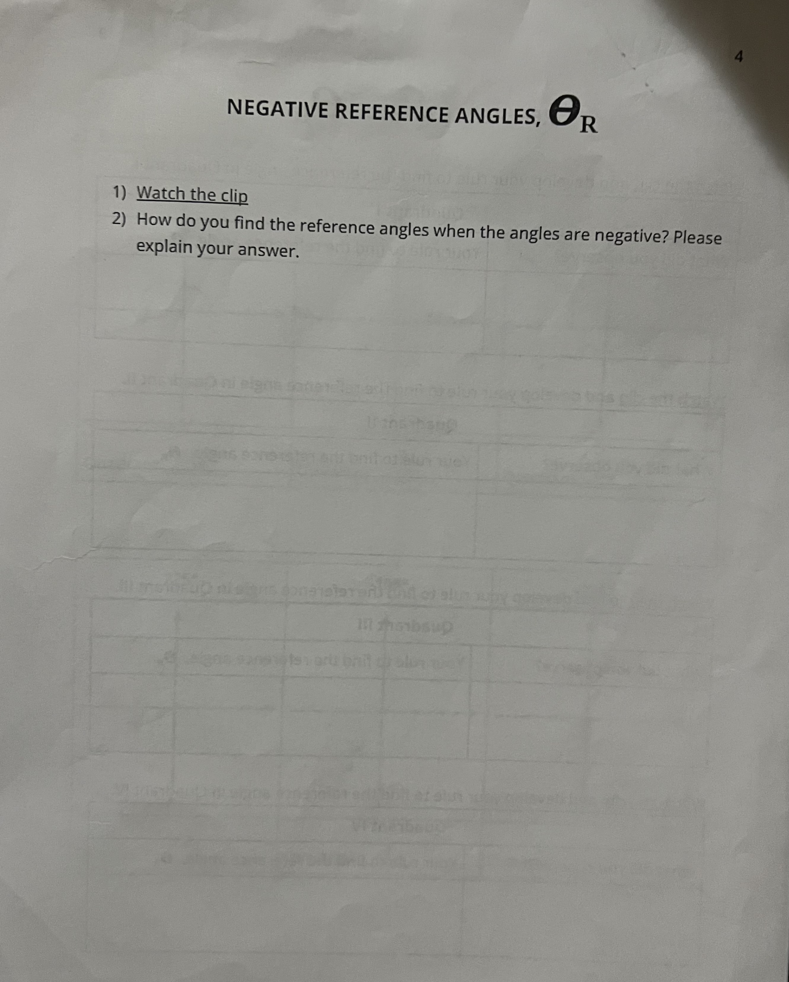 develop your rule to find the reference angle in Quadrant I. Quadrant