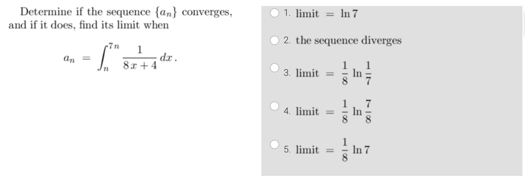 converges, and if it does, find its limit when 2. the sequence