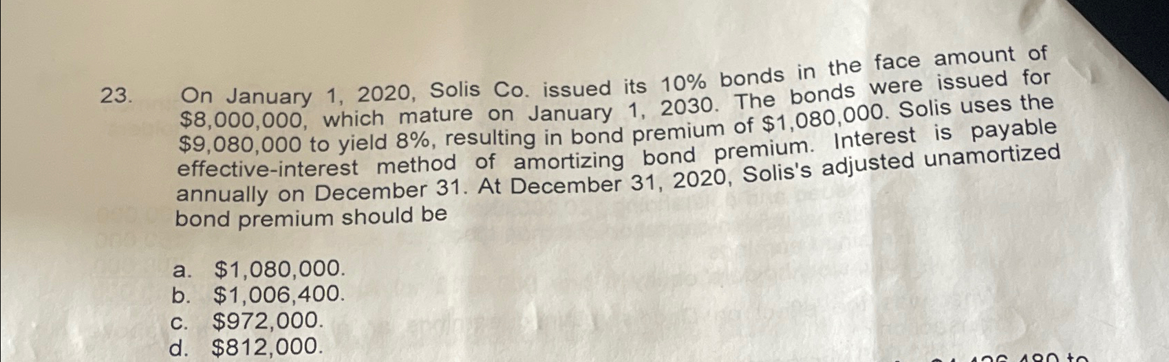  On January 1,2020, Solis Co. issued its 10% bonds in the
