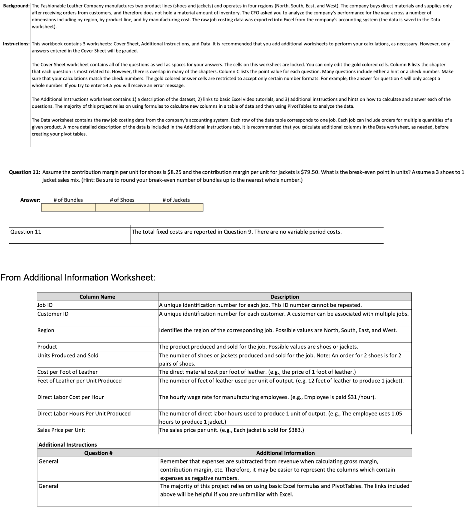 Excel or the data, please guide me through the steps and calculations