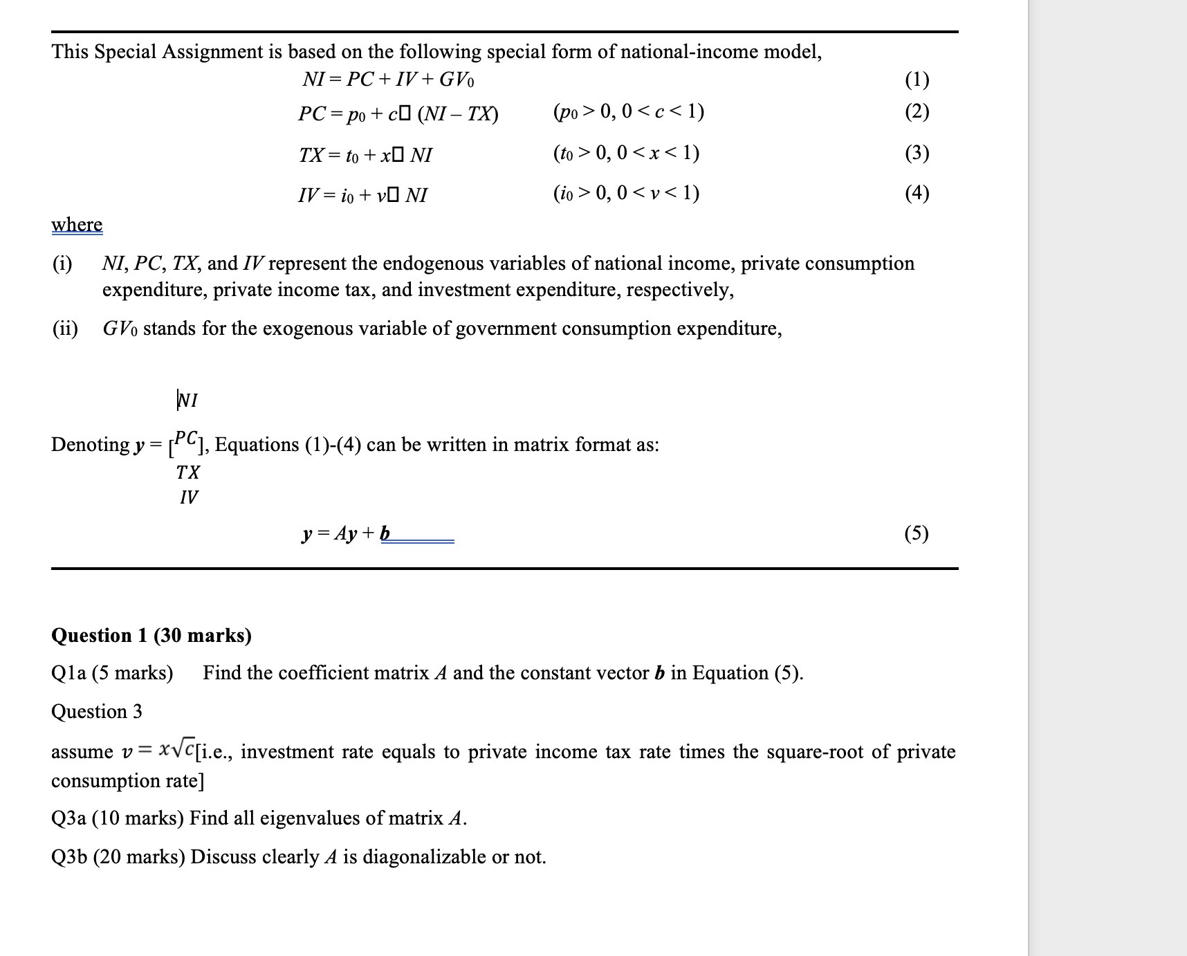 national-income model, ,NI,PC,TxIVGV0y=[PC]AbAA 