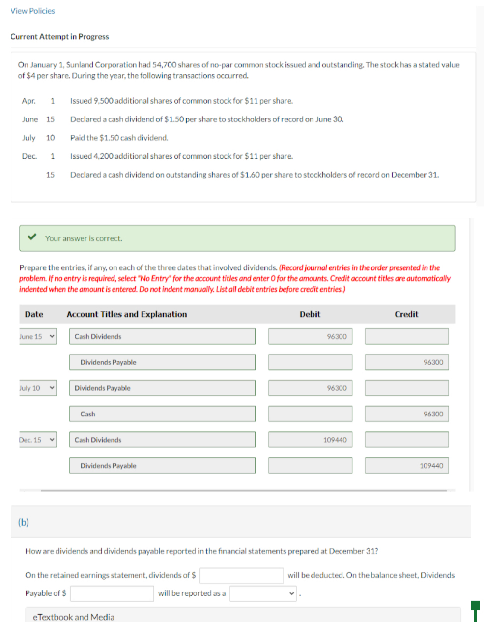 had 54,700 shares of no-par common stock issued and outstanding. The stock