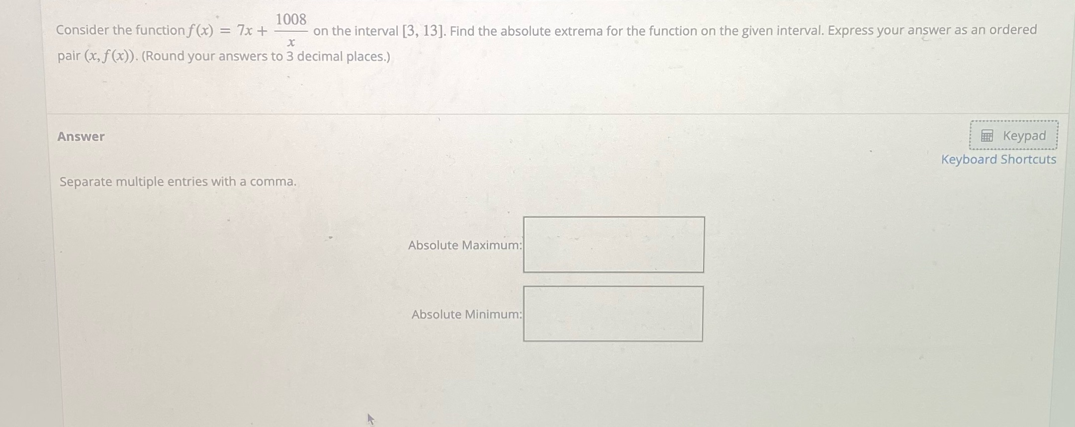  Absolute maximum and minimum 1008 Consider the function f (x) =