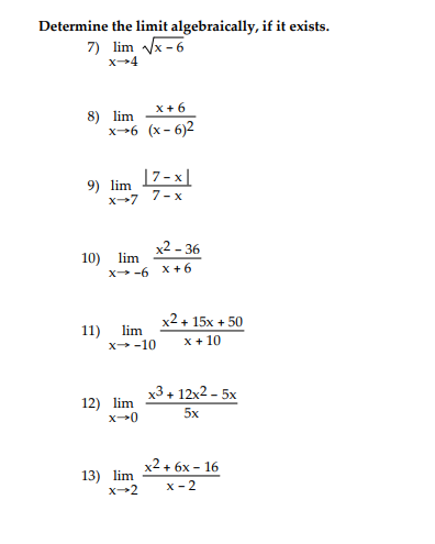 lim 5) lim 6) lim (x2 5) (X3 * 5x2-7X* 1) x3
