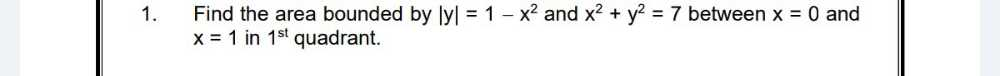 Y2 = 7 between x = O and x = 1 in
