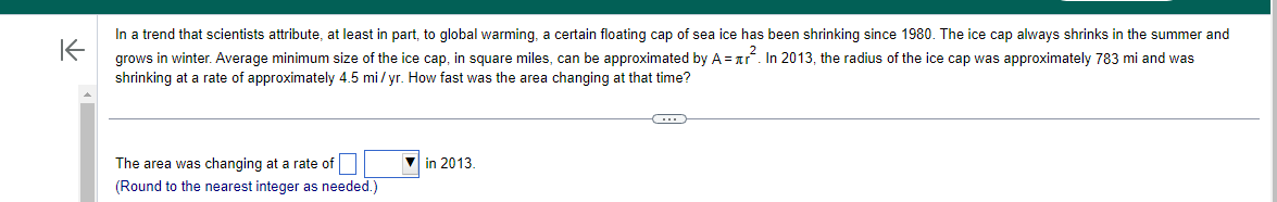 global warming, a certain floating cap of sea ice has been shrinking