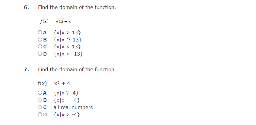 C Increasing on (-00,0) O D Decreasing on (00 , 4)Determine whether