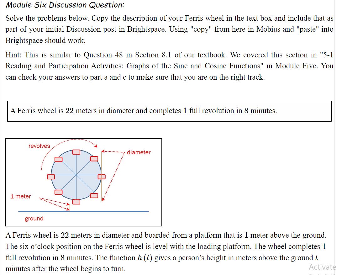  Module Six Discussion Question: Solve the problems below. Copy the description