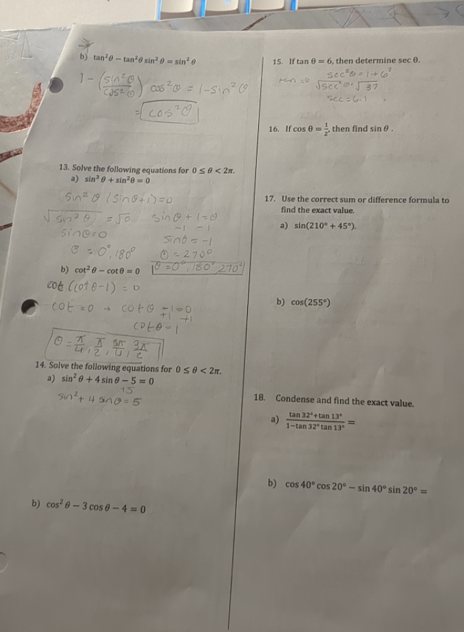 page I don't understand any of it. b) tan20 - tan 0