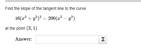 equation my; + my = It} Find an equation of the tangent