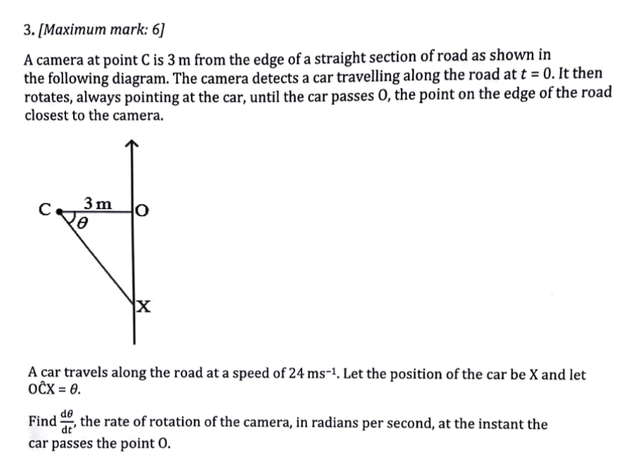  3. [Maximum mark: 6] A camera at point C is 3