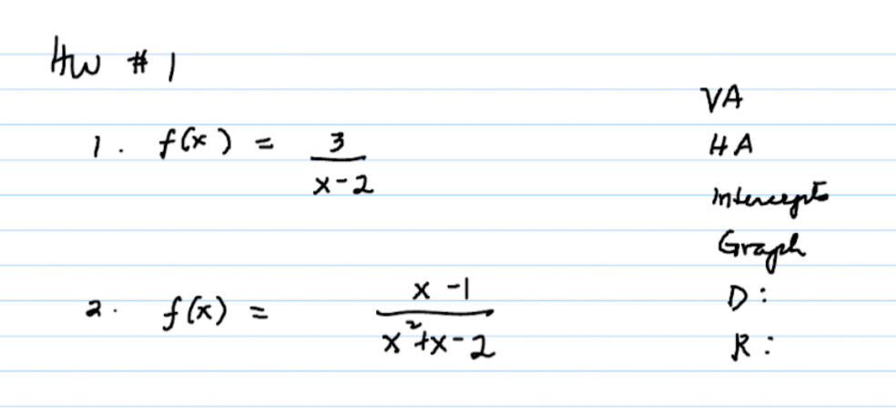  HW # 1 VA 1 . f ( x ) =