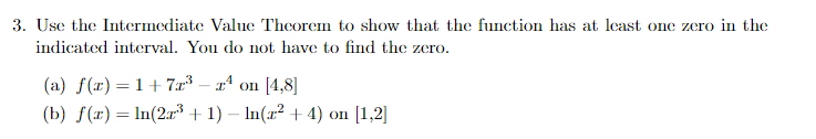 at least one zero ill thc indicated interval. You do not have