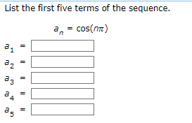 2, ...} nrm n Find a formula for the general term an