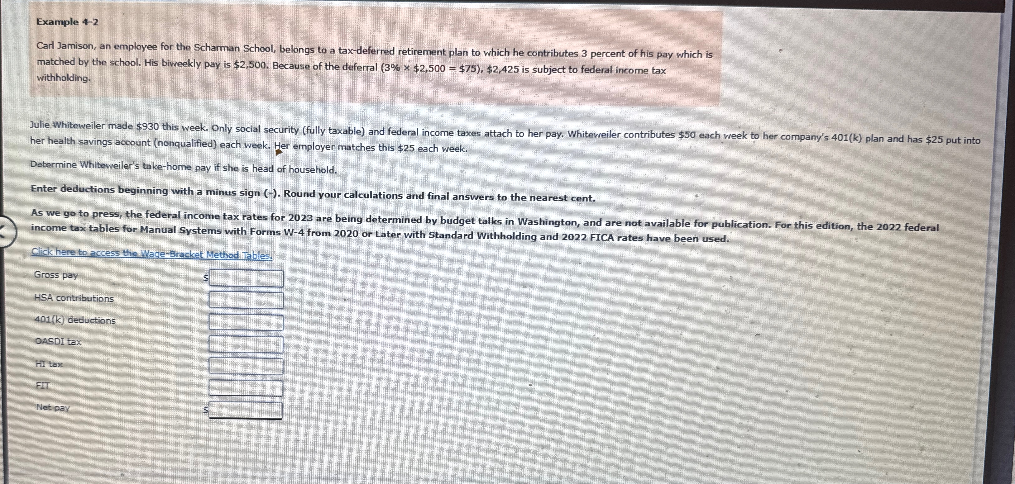  Example 4-2 Carl Jamison, an employee for the Scharman School, belongs