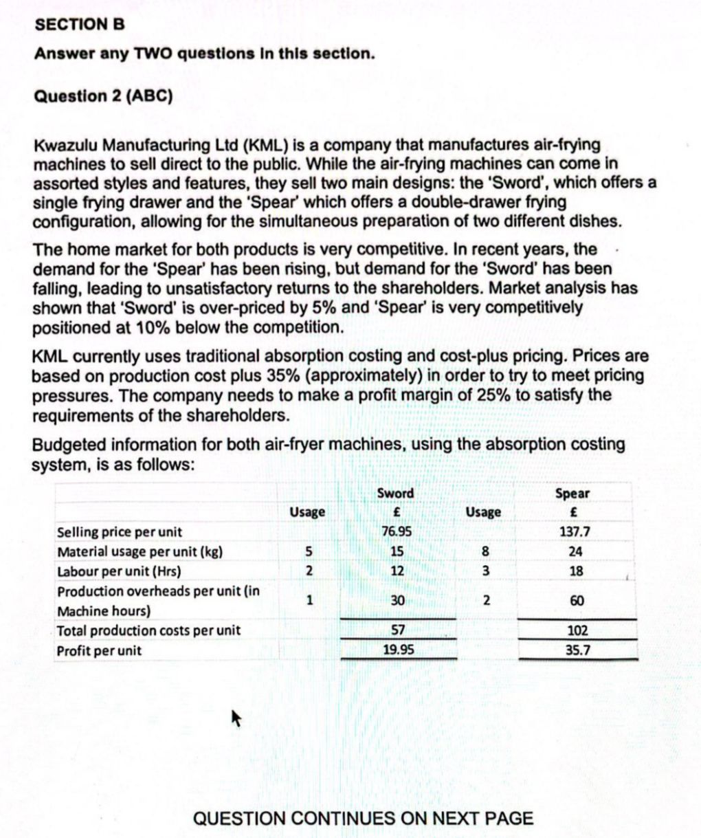 Kwazulu Manufacturing Ltd (KML) is a company that manufactures air-frying machines to