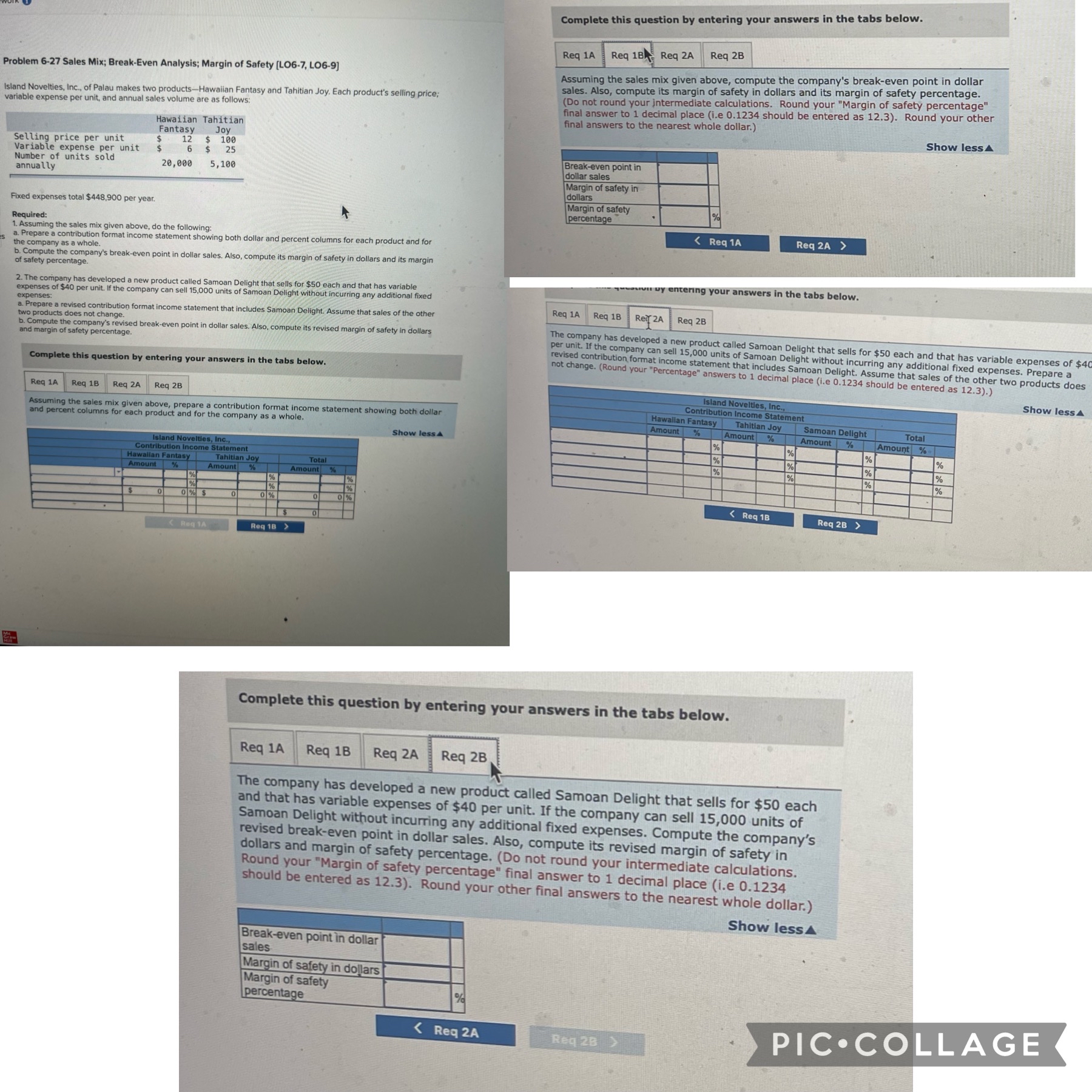 Novelties, Inc., of Palau makes two products-Hawaiian Fantasy and Tahitian Joy. Each