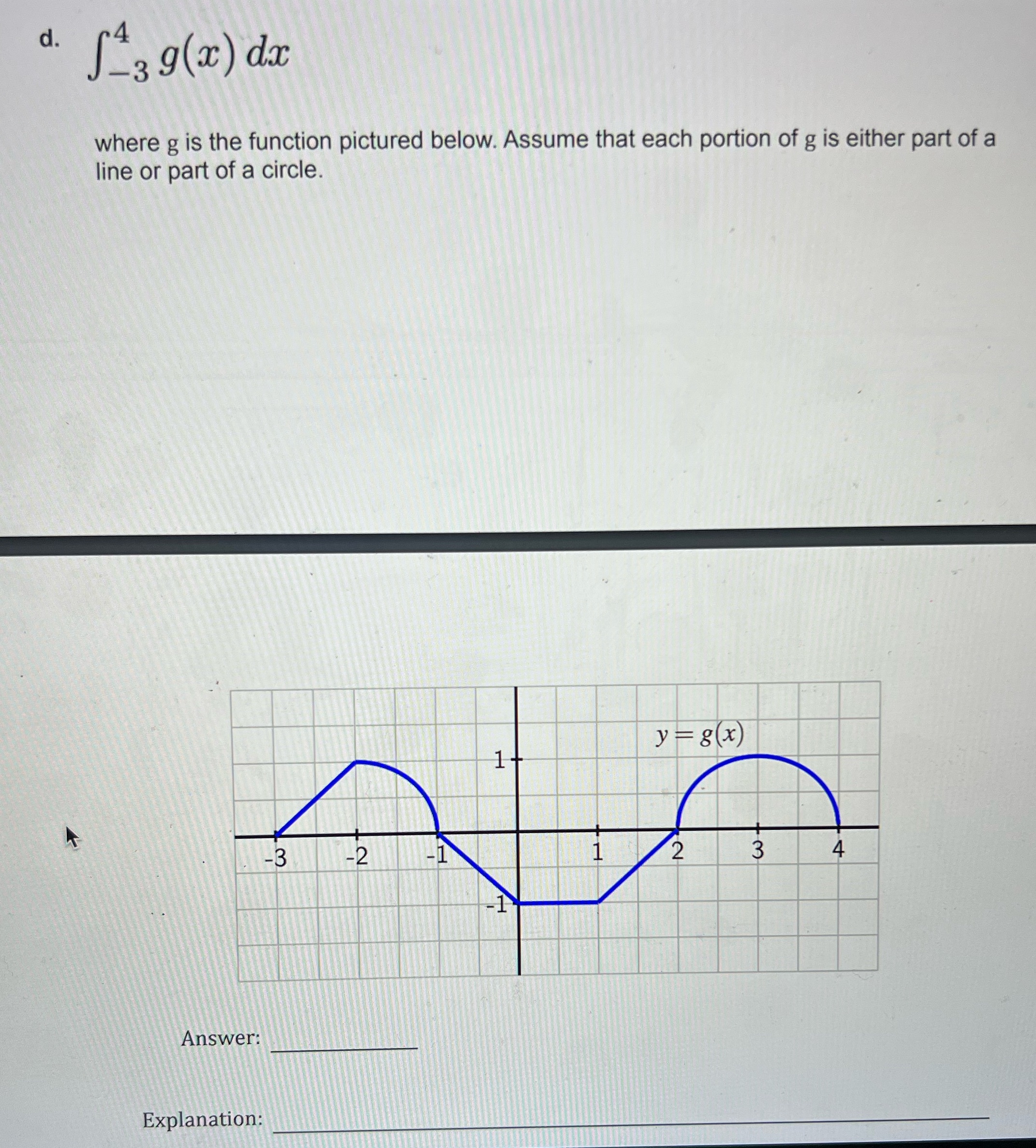 Assume that each portion of g is either part of a ne