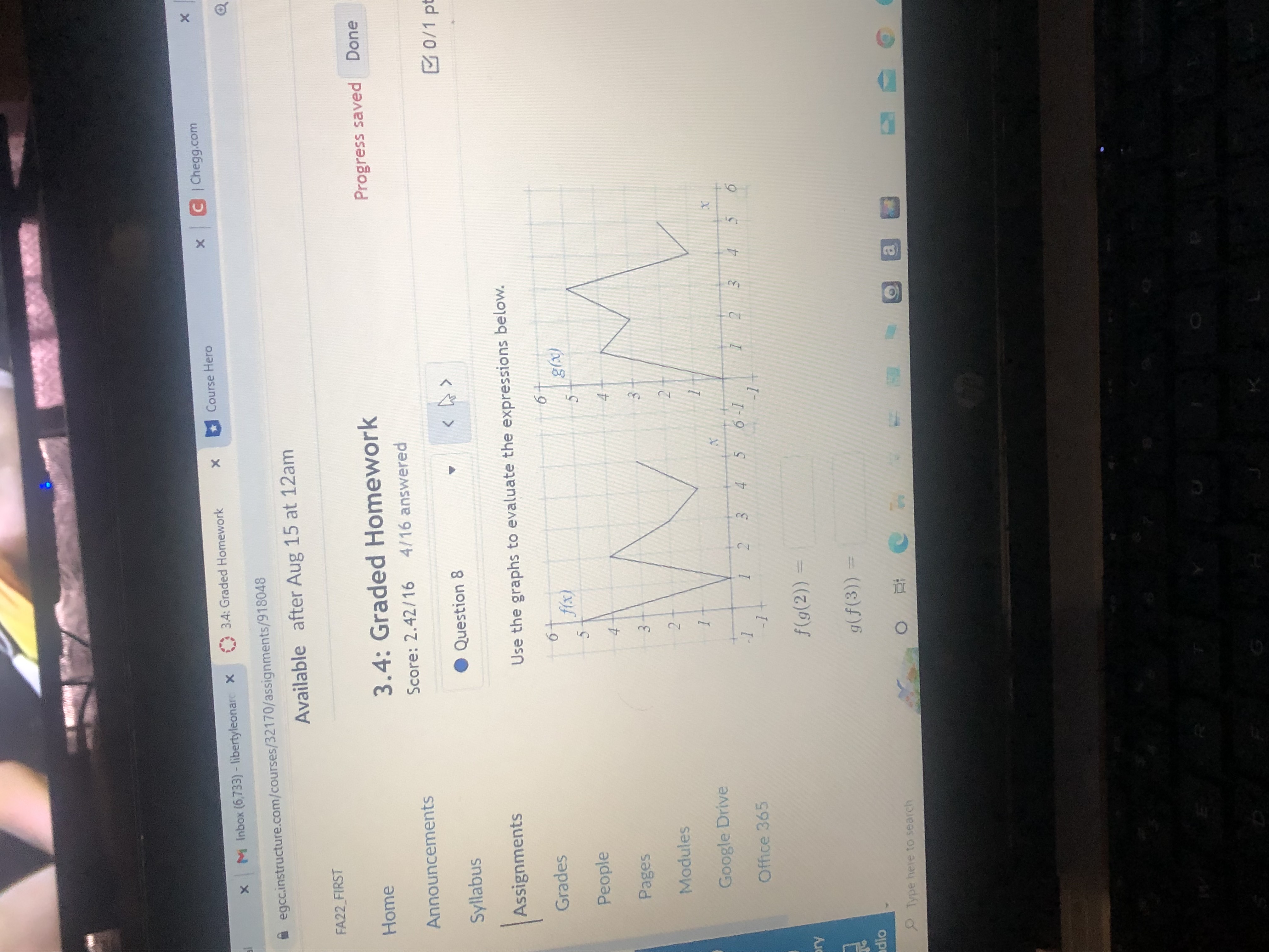  x C | Chegg.com X x M Inbox (6,733) - libertyleonard