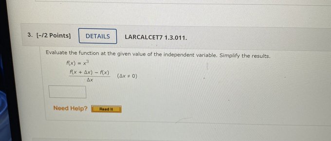 given value of the independent variable. Simplify the results. ((x) = x3