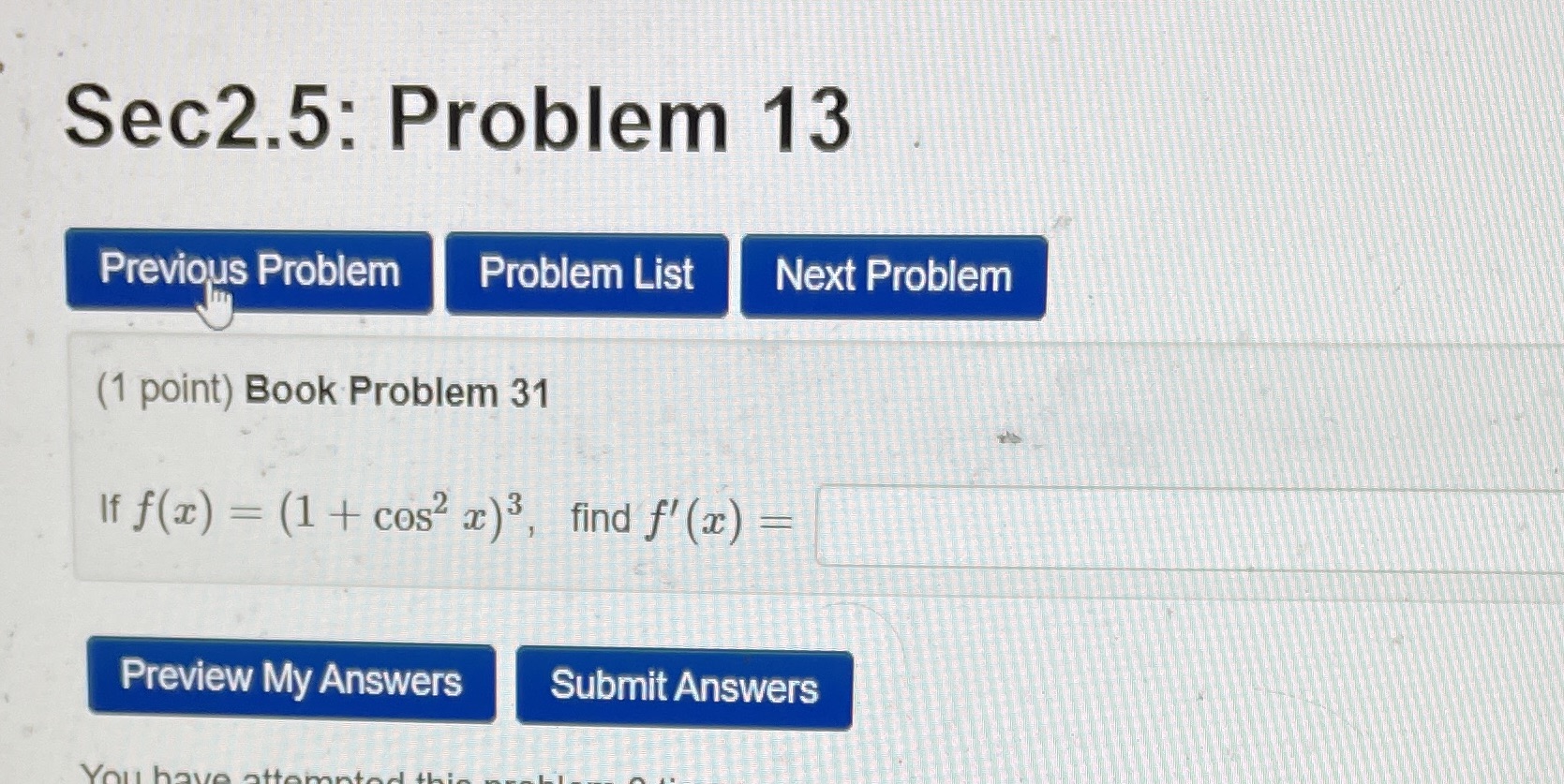  Sec2.5: Problem 13 Previous Problem Problem List Next Problem (1 point)