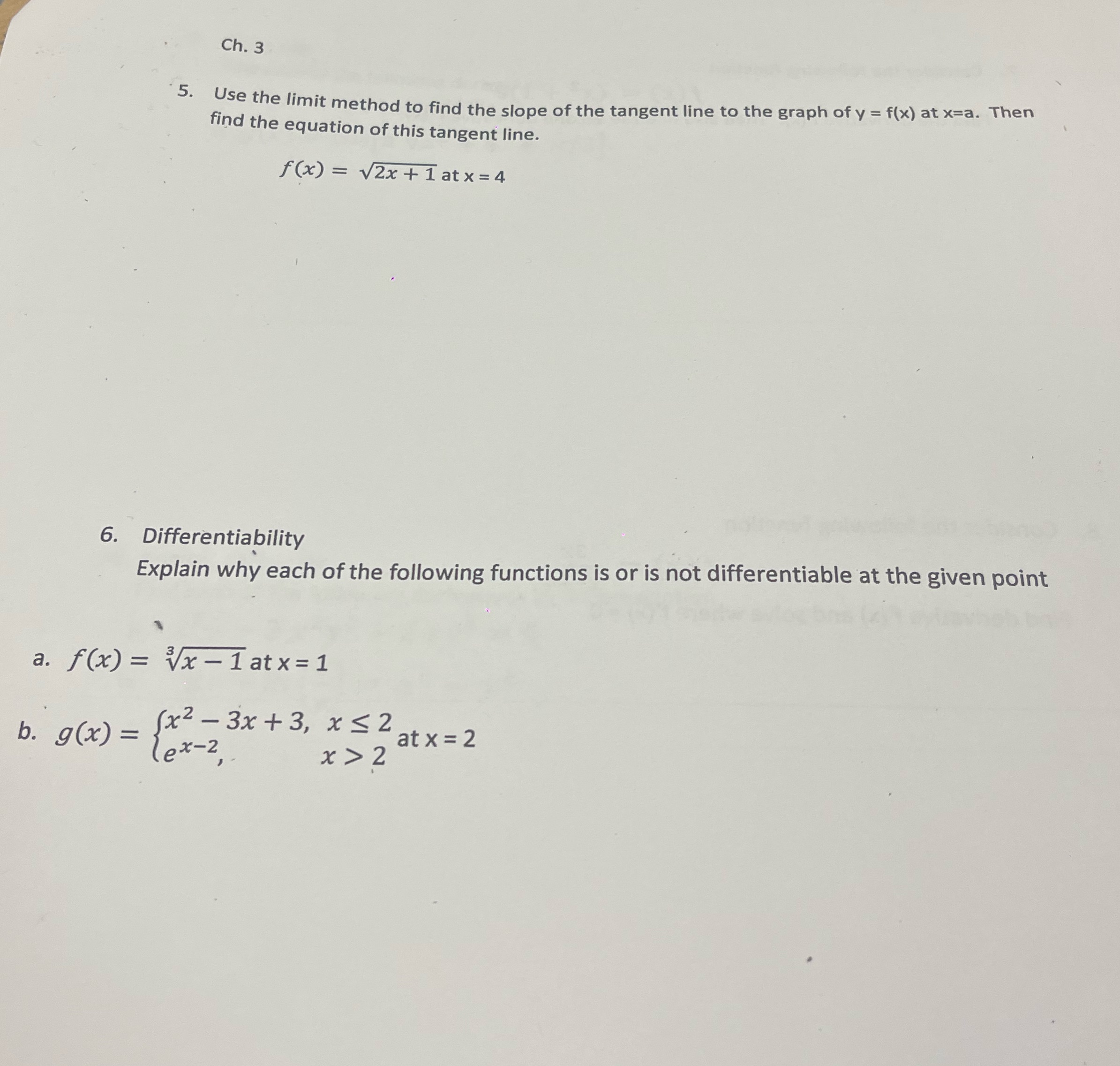 slope of the tangent line to the graph of y = f(x)