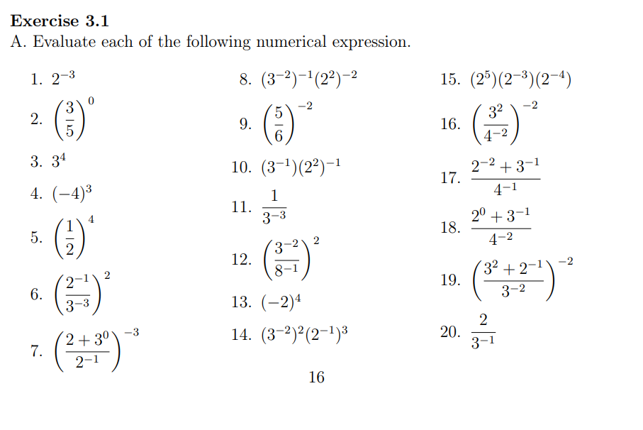  Solve each number. Show solution. Show explanations if possible. \fExercise 3.7