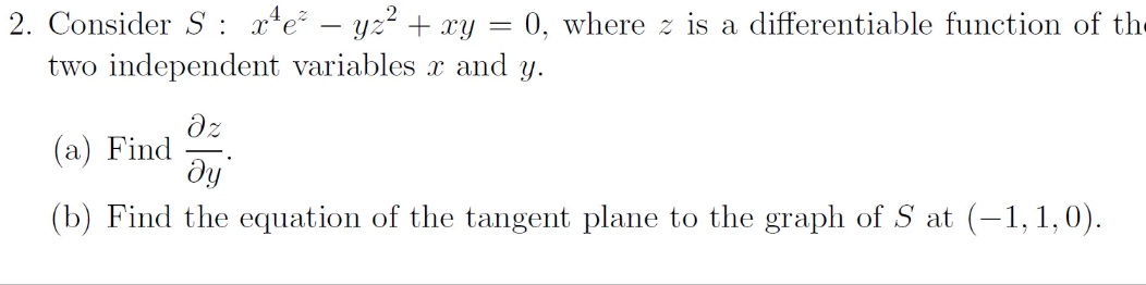 0, where z is a differentiable function of th two independent variables