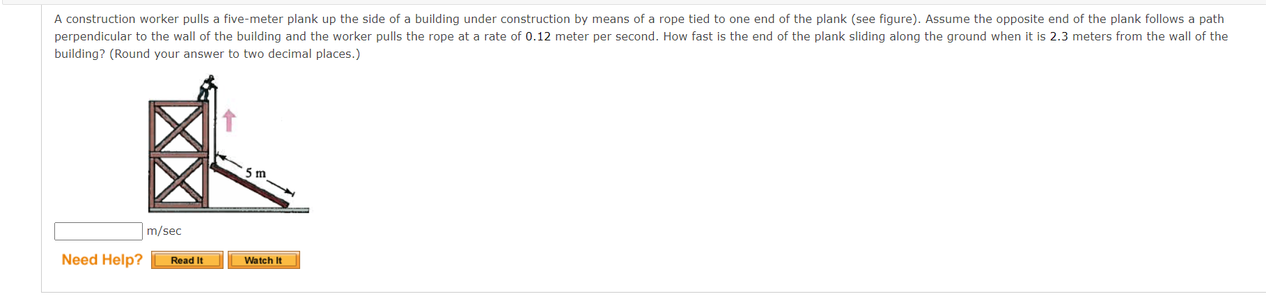 a building under construction by means of a rope tied to one