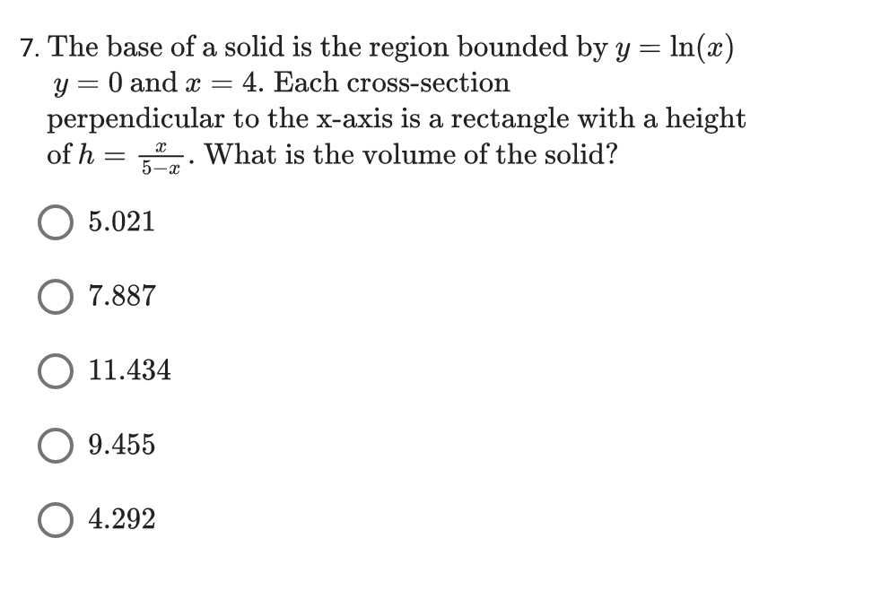 2. If the cross-sections perpendicular to the y axis are rectangles with