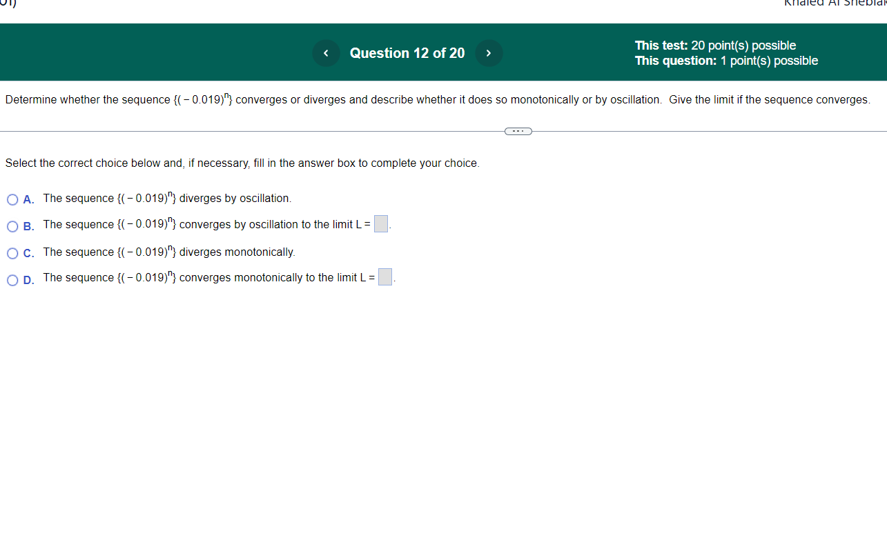 greater than some index N. O E. The series converges because ax