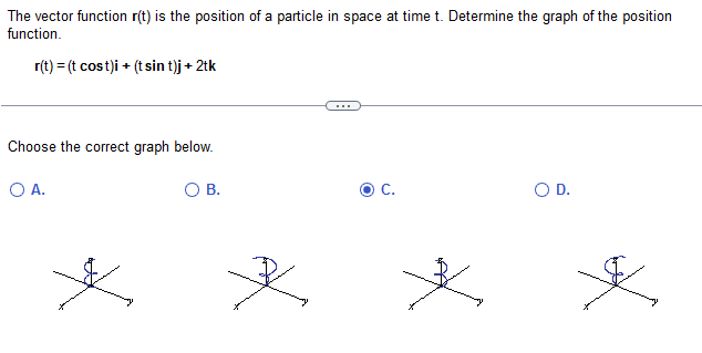 the correct graph below. O A. OB. OC. OD.Solve the following initial
