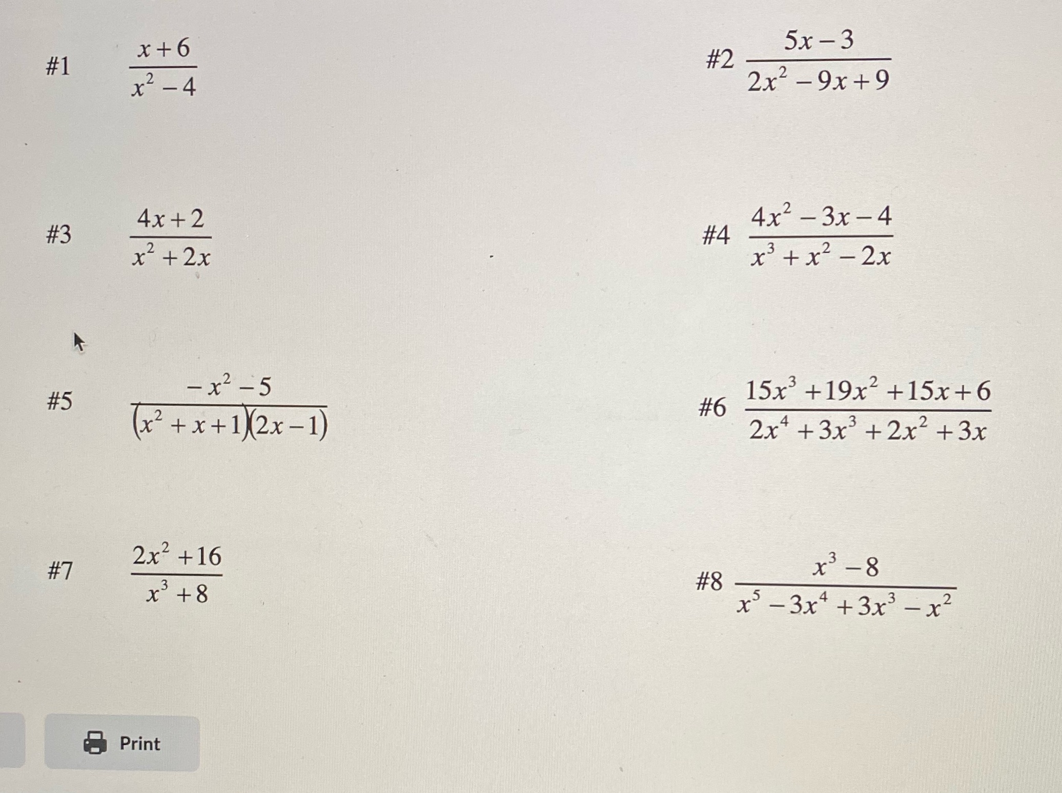 9 4x2 3x 4 15X3 +19X2 + 6 2X4 + 3X3 -F