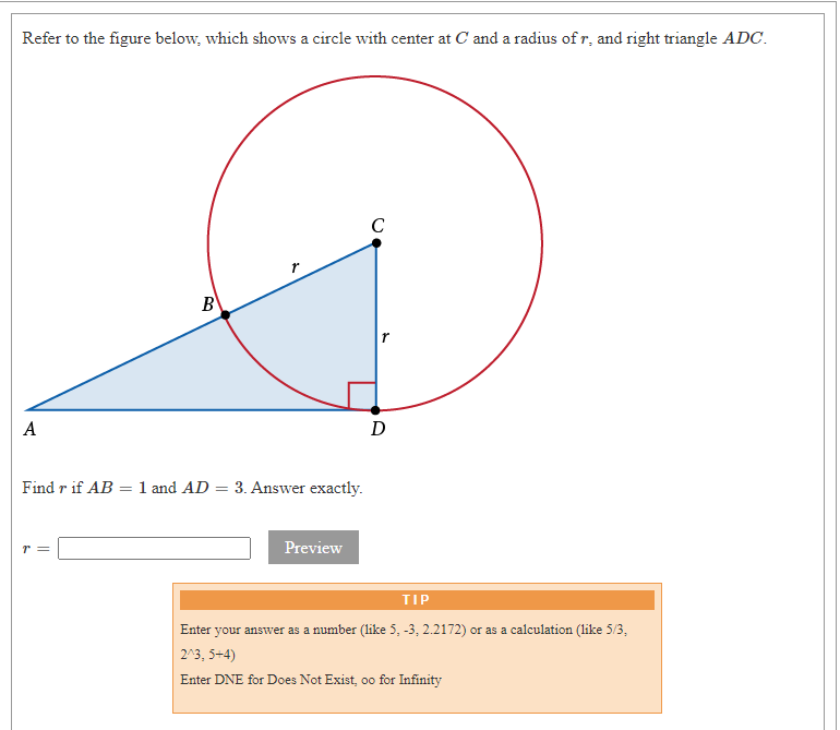 triangle? TIP Enter your answer as an integer or decimal number. Examples: