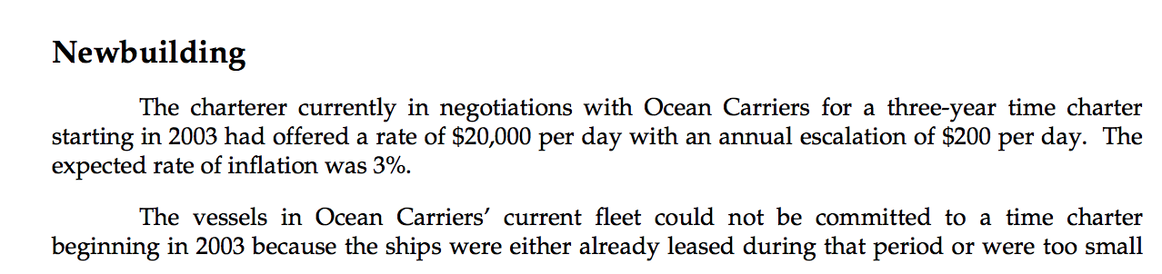 immediately commission a new capesize carrier that would be completed two years