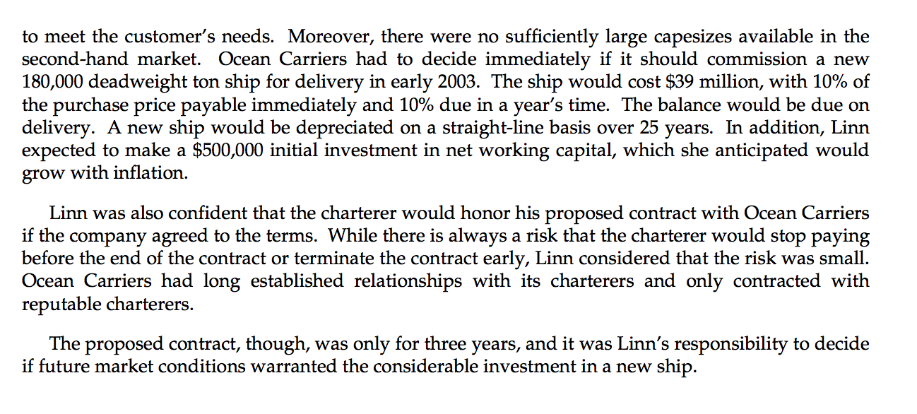 hence and could be leased to the customer. Ship Operations Ocean Carriers