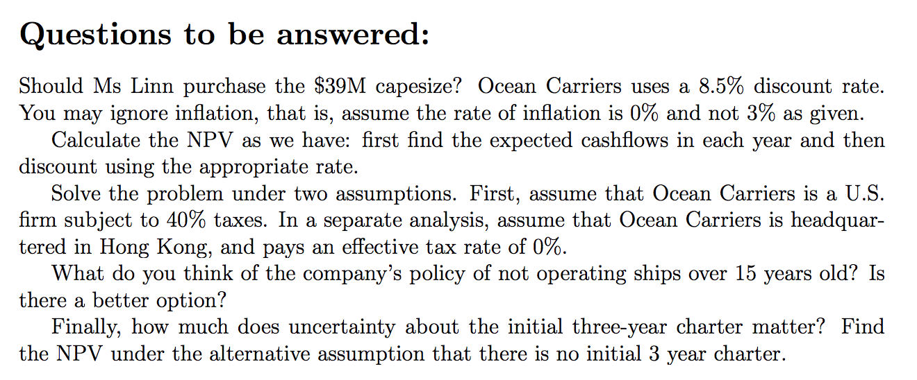 ore worldwide. This type of vessel ranged in size from 80,000 deadweight