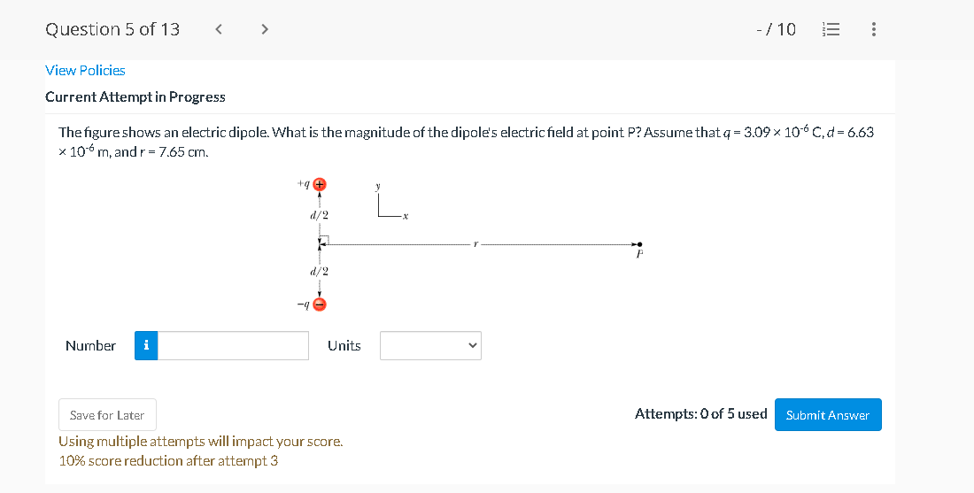 10% score reduction after attempt 3Question 1 of 13 - / 10
