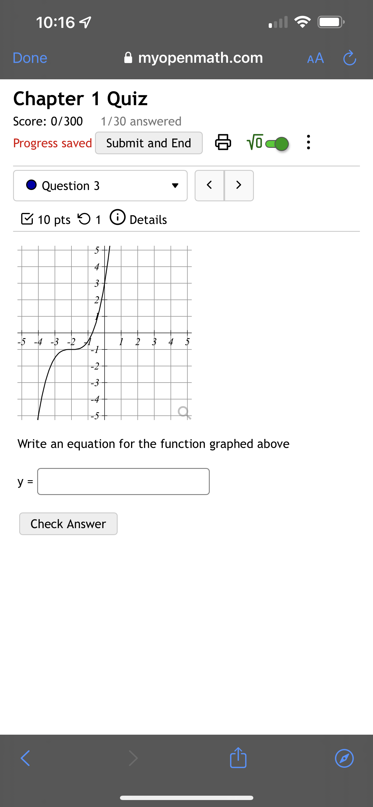  Chapter 1 Quiz Score: 0/300 1/30 answered Progress saved Submit and
