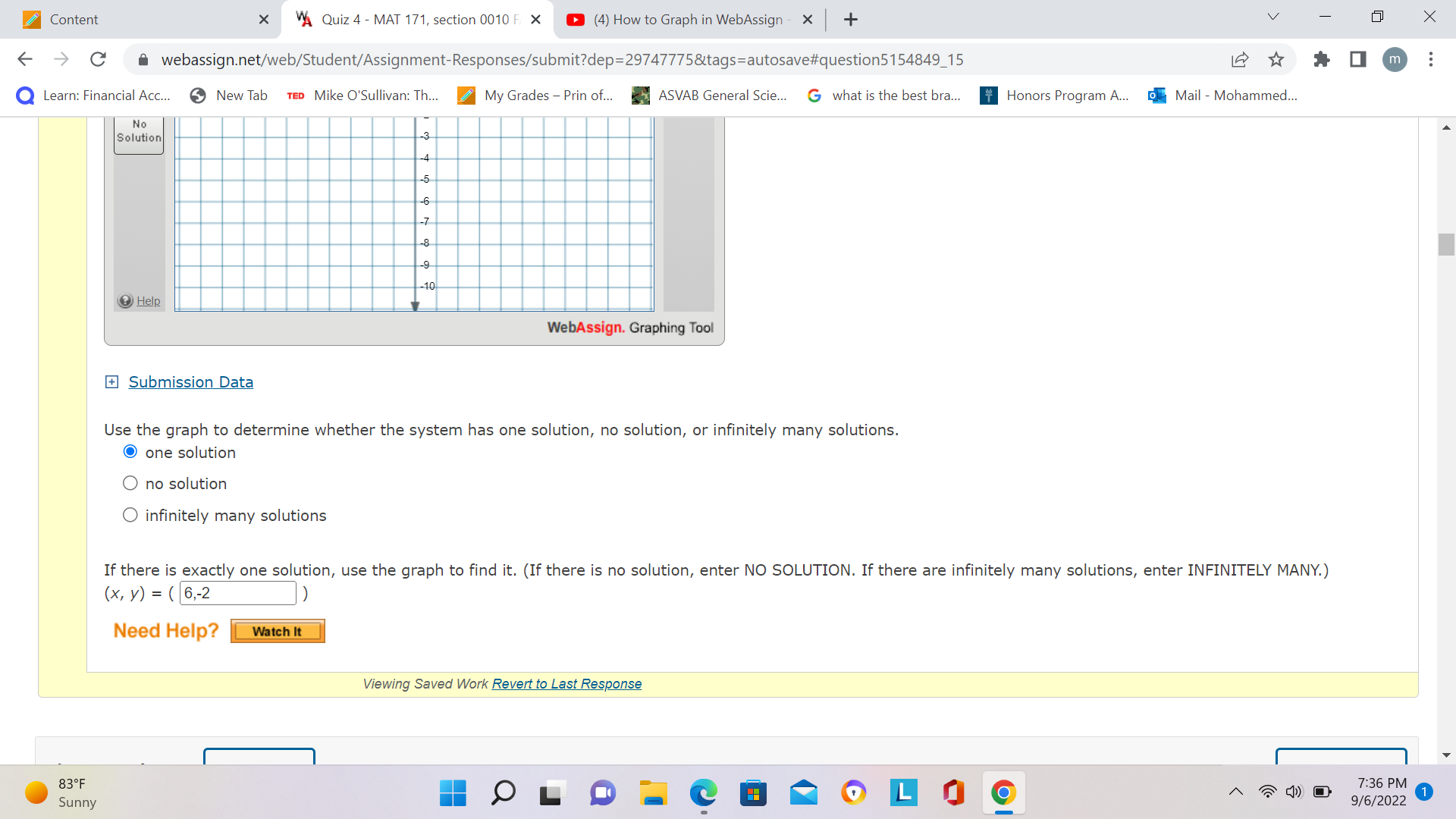 X (4) How to Graph in WebAssign - X + V X
