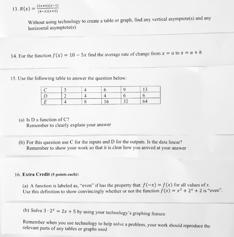 a table or graph, find any vertical asymptote(s) and any horizontal asymptote(s)