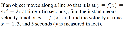 at times x = I, 3, and 5 seconds (y is measured